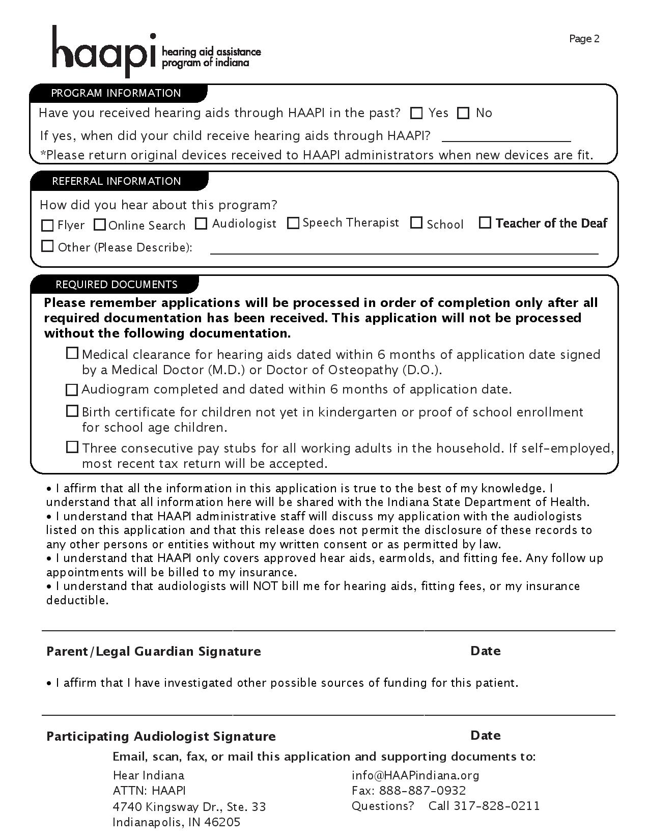 Application Hearing Aid Assistance Program Of Indiana